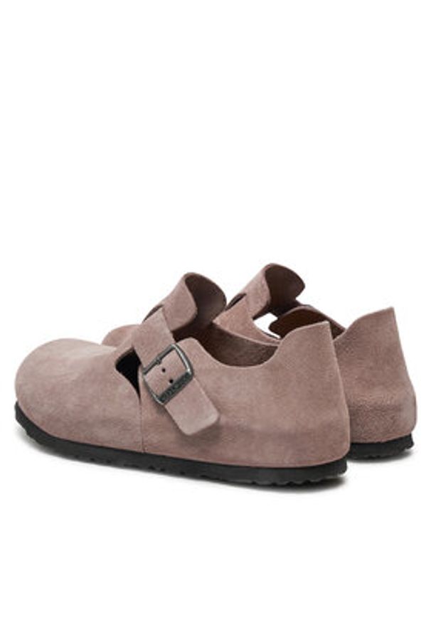 Birkenstock Klapki London 1028099 Fioletowy. Kolor: fioletowy. Materiał: zamsz, skóra