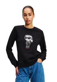 Karl Lagerfeld - KARL LAGERFELD Czarna damska bluza Ikon Sketch. Kolor: czarny