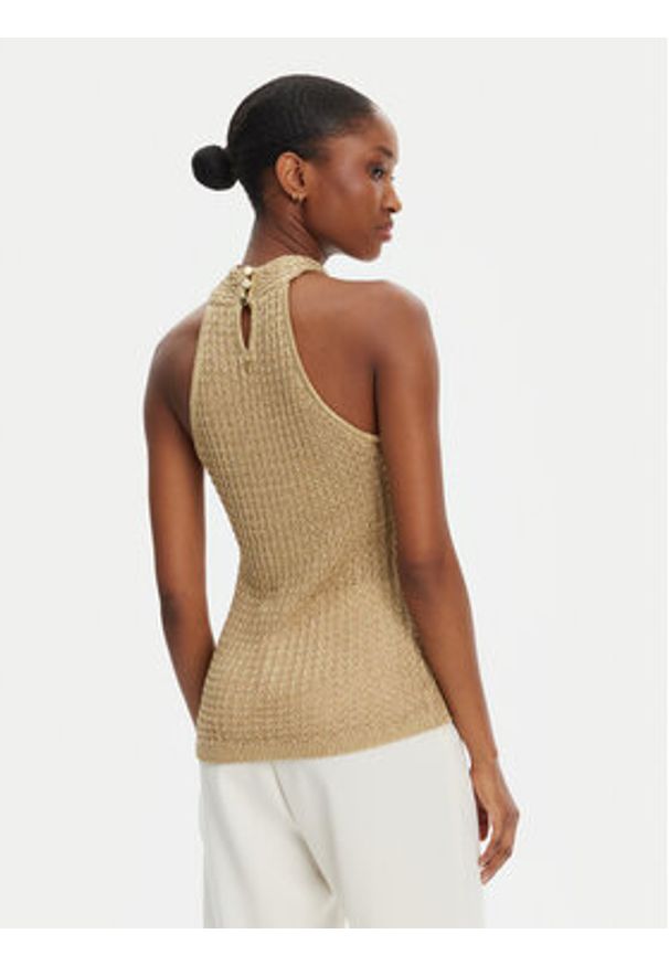 Guess Sweter W5YR39 Z24F0 Złoty Regular Fit. Kolor: złoty. Materiał: wiskoza