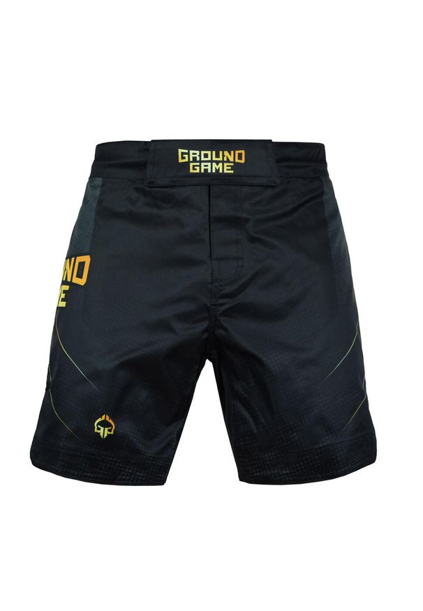 GROUND GAME - Spodenki do MMA i BJJ Ground Game Gold 2.0 męskie. Kolor: żółty, wielokolorowy, czarny. Długość: krótkie