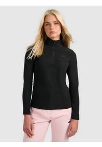 4f - 4F Bielizna termiczna polarowa (góra) damska - czarna XL. Typ kołnierza: kołnierzyk stójkowy. Kolor: czarny. Materiał: polar. Sezon: zima. Sport: turystyka piesza #1