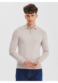 Pako Lorente - Sweter polo w kolorze beżowym. Okazja: na co dzień. Typ kołnierza: polo. Kolor: beżowy. Materiał: wiskoza, poliamid. Sezon: jesień. Styl: casual #9