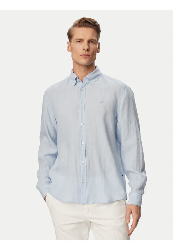 BOSS Koszula H-Liam 50556077 Niebieski jasny Regular Fit. Kolor: niebieski. Materiał: len