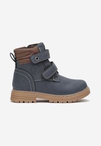 Born2be - Granatowe Botki Traperki Mocno Ocieplone Phive. Okazja: na spacer, na uczelnię, na co dzień. Zapięcie: rzepy. Kolor: niebieski. Materiał: jeans, futro. Sezon: zima. Styl: casual, elegancki