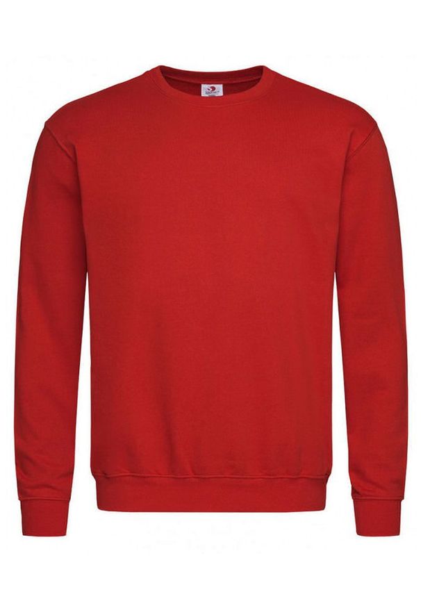 Czerwony sweter Stedman z okrągłym kołnierzem, klasyczny