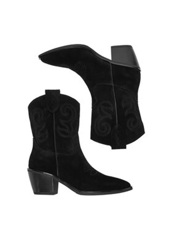 Badura Kowbojki C-ANA-DX01381-12 Czarny. Kolor: czarny. Materiał: zamsz, skóra