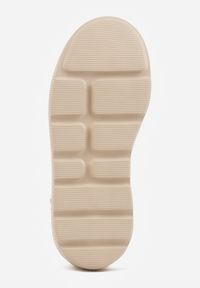 Renee - Beżowe Perforowane Sneakersy ze Skóry Naturalnej na Platformie i Koturnie Risyla. Kolor: beżowy. Materiał: skóra. Obcas: na koturnie #6