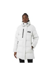 Parka damska Helly Hansen adore puffy. Kolor: biały. Sezon: zima. Sport: turystyka piesza