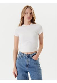 Tommy Jeans T-Shirt Script DW0DW20910 Écru Slim Fit. Materiał: bawełna