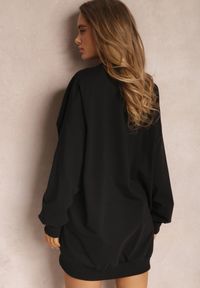 Renee - Czarna Bluza Oversize Cayae. Kolor: czarny. Materiał: dzianina, skóra. Długość: długie #4