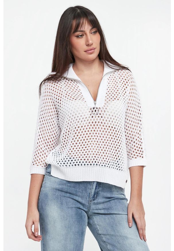 Joseph Ribkoff - Sweter damski ażurowy JOSEPH RIBKOFF. Wzór: ażurowy