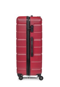 Ochnik - Komplet walizek na kółkach 19''/24''/28''. Kolor: czerwony. Materiał: guma, poliester, materiał, kauczuk #4