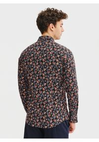 Pako Lorente - PAKO LORENTE – Czarna koszula męska w kwiaty. Kolor: czarny. Materiał: bawełna, elastan. Długość rękawa: długi rękaw. Długość: długie. Wzór: kwiaty #8
