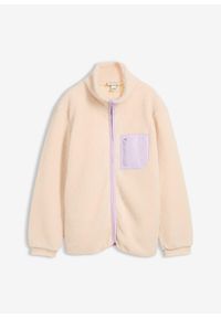 bonprix - Bluza rozpinana z kożuszkowego polaru. Kolor: beżowy. Materiał: polar #1