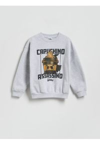 Reserved - Bluza Capuchino Assassino - jasnoszary. Kolor: szary. Materiał: dzianina, bawełna #1