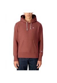 Bluza Champion Reverse Weave C Logo Hoodie 216496-MS544 - bordowa. Okazja: na co dzień, na spacer. Kolor: czerwony. Materiał: materiał, poliester, bawełna. Wzór: aplikacja. Styl: klasyczny, casual. Sport: turystyka piesza