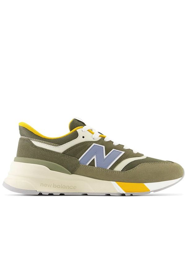 Buty New Balance U997RBB - zielone. Okazja: na co dzień. Kolor: zielony. Materiał: materiał, syntetyk, skóra, guma. Szerokość cholewki: normalna