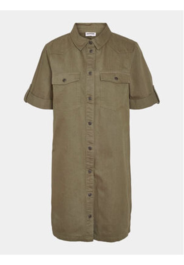 Noisy may - Noisy May Sukienka jeansowa New Signe 27030173 Khaki Loose Fit. Kolor: brązowy. Materiał: bawełna