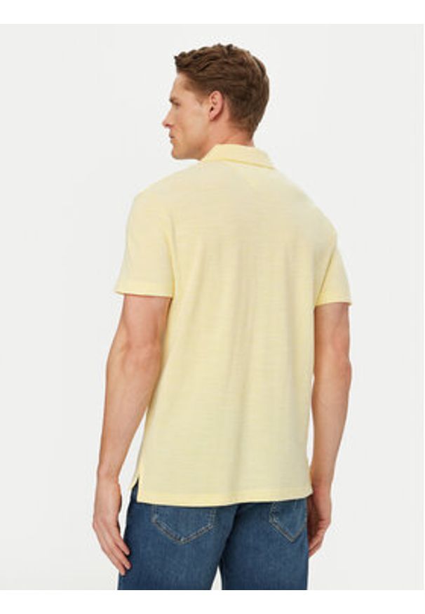 TOMMY HILFIGER - Tommy Hilfiger Polo Textured Oxford Pique MW0MW38482 Żółty jasny Regular Fit. Typ kołnierza: polo. Kolor: żółty. Materiał: bawełna