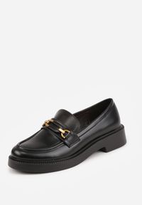Born2be - Czarne Klasyczne Mokasyny VICES z Elegancką Aplikacją i Skórzaną Wkładką Anatope. Okazja: na co dzień, na spotkanie biznesowe, do pracy. Kolor: czarny. Materiał: skóra. Wzór: aplikacja. Styl: elegancki, klasyczny #2