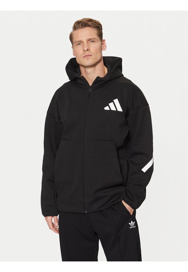 Adidas - adidas Bluza Z.N.E. JD5984 Czarny Regular Fit. Kolor: czarny. Materiał: syntetyk, bawełna