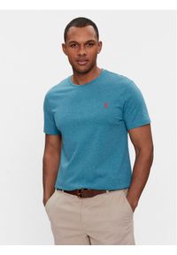 Polo Ralph Lauren T-Shirt 710671438367 Niebieski Custom Slim Fit. Typ kołnierza: polo. Kolor: niebieski. Materiał: bawełna