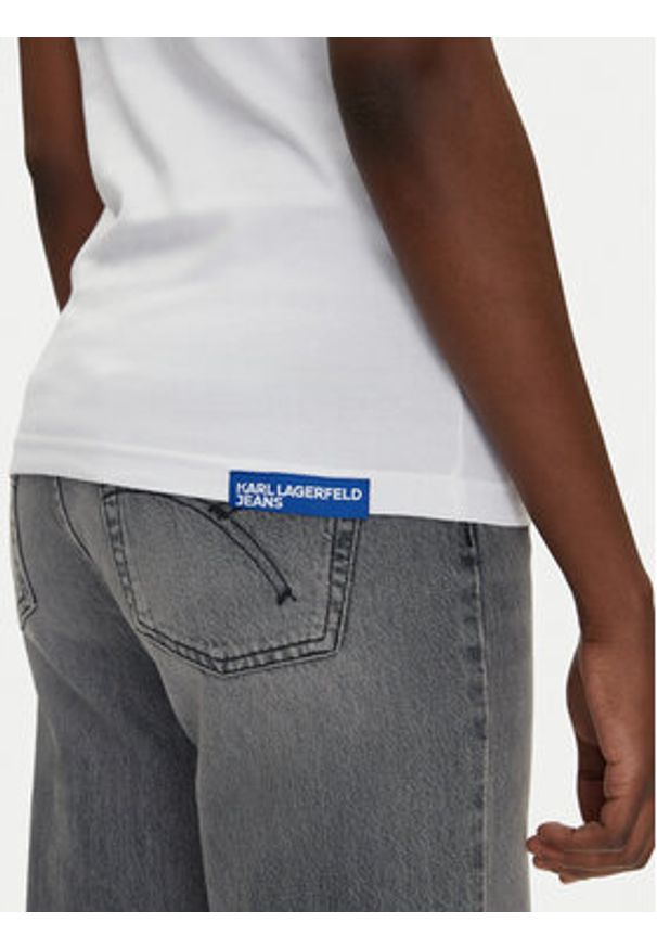 Karl Lagerfeld Jeans T-Shirt A2W17097 Biały Regular Fit. Kolor: biały. Materiał: bawełna