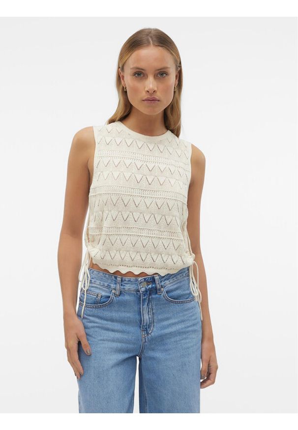 Vero Moda Bluzka Bali 10302924 Écru Regular Fit. Materiał: bawełna