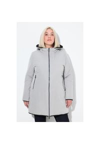 ULLA POPKEN - Damskie HYPRAR odwracalna kurtka pikowana odblaskowa. Kolekcja: plus size. Kolor: szary. Materiał: poliester, poliamid, materiał, elastan. Sport: turystyka piesza #1