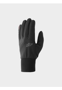 4f - Rękawiczki softshell Touch Screen uniseks - czarne. Kolor: czarny. Materiał: softshell. Sezon: zima. Styl: casual #1