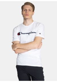 Koszulka męska Champion Organic Cotton Script Logo (216473-WW001). Kolor: biały. Materiał: materiał
