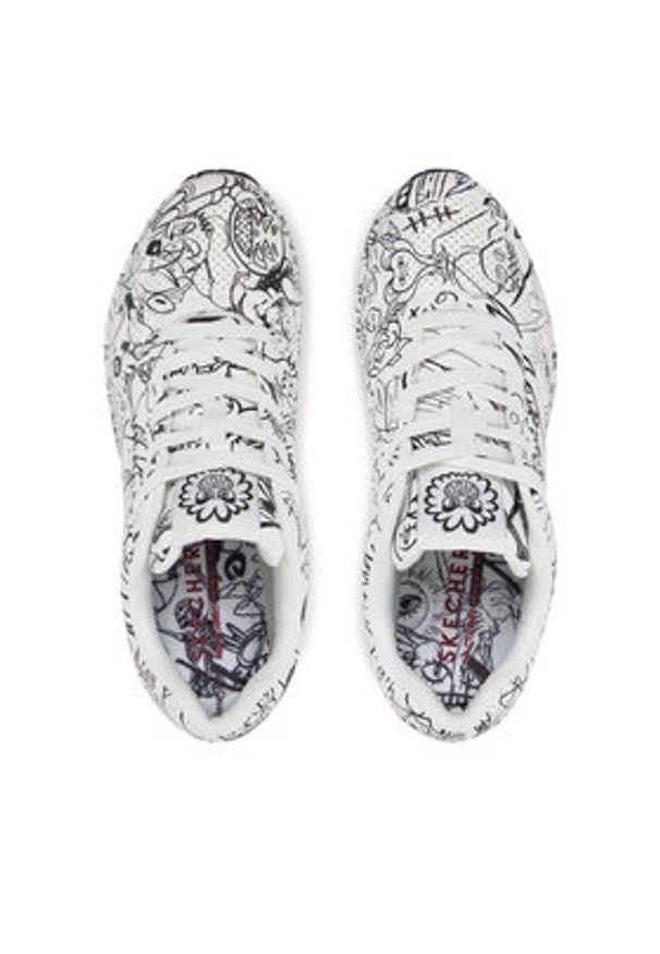 skechers - Skechers Sneakersy 177972/WBK Biały. Kolor: biały. Materiał: skóra