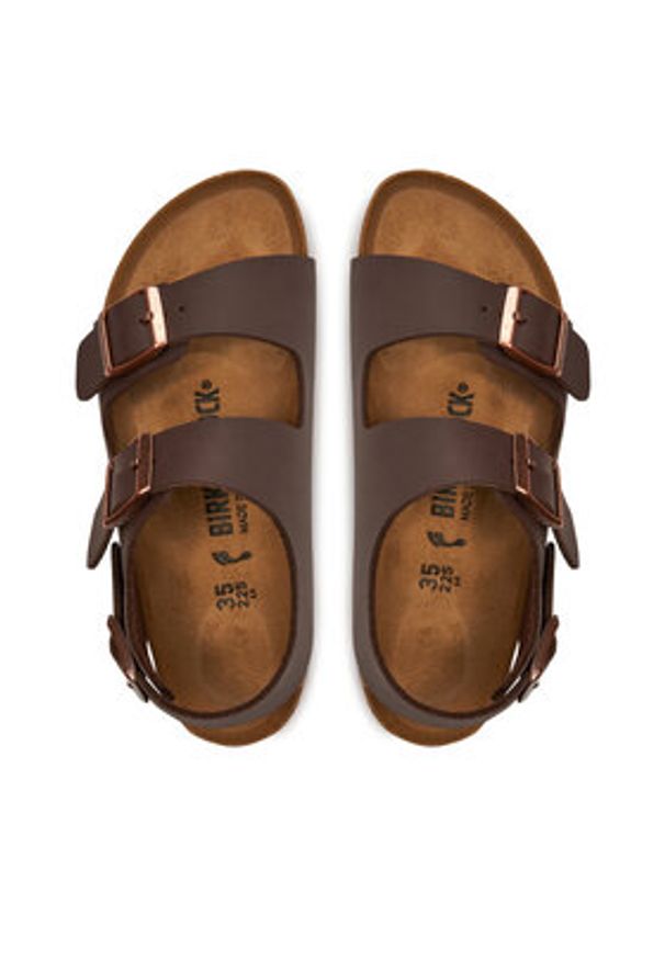 Birkenstock Sandały Milano 034703 Brązowy. Kolor: brązowy. Materiał: skóra