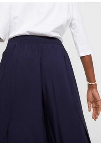 bonprix - Spodnie culotte w długości do łydki, ze zrównoważonej wiskozy. Kolor: niebieski. Materiał: wiskoza. Styl: elegancki #3