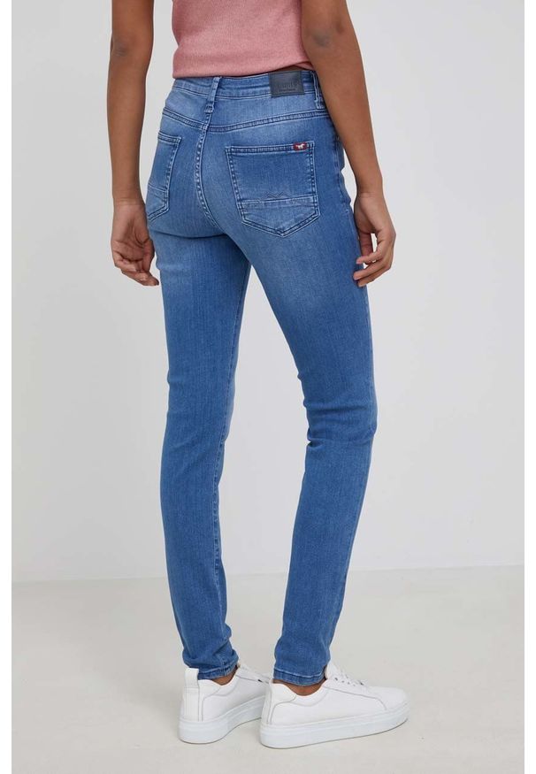 Mustang jeansy Mia Jeggings damskie high waist. Stan: podwyższony. Kolor: niebieski