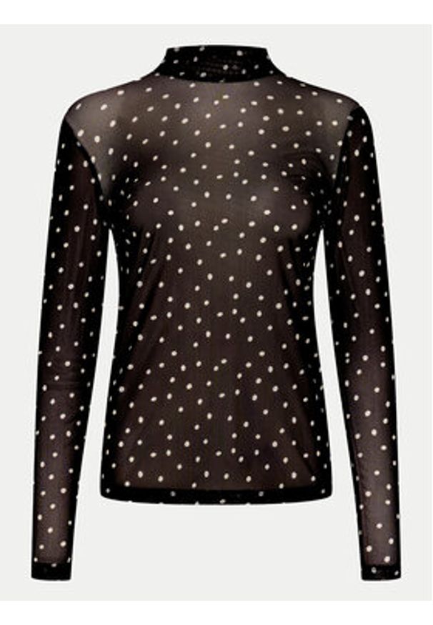 Kaffe Bluzka Johanne 10507815 Czarny Slim Fit. Kolor: czarny. Materiał: syntetyk