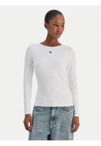 Hugo - HUGO Bluzka Dasiia 50545208 Biały Slim Fit. Kolor: biały. Materiał: syntetyk #1