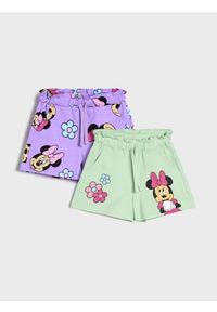 Sinsay - Szorty Minnie Mouse 2 pack - fioletowy. Kolor: fioletowy. Wzór: motyw z bajki