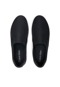 Calvin Klein Tenisówki Vulc Slip On - Jacq HW0HW02411 Czarny. Zapięcie: bez zapięcia. Kolor: czarny. Materiał: skóra