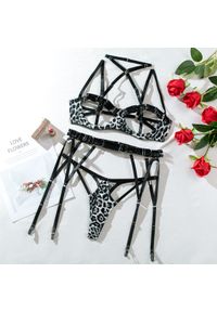 Intica - Komplet bielizny z elastycznymi stringami na romantyczny wieczór Izabel. Kolor: wielokolorowy. Materiał: materiał #1