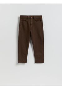 Reserved - Jeansy mom fit z krótszą nogawką - dark grey jeans. Długość: krótkie