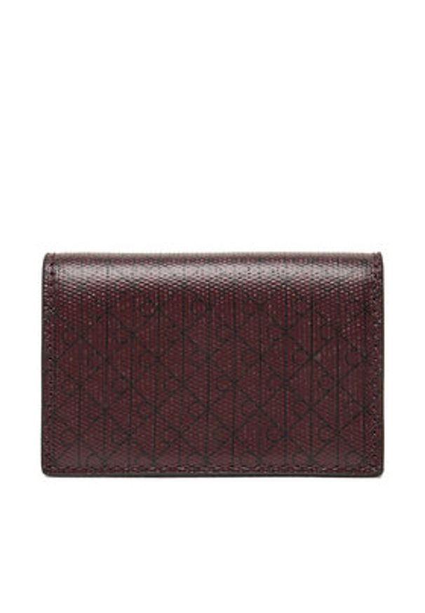 Calvin Klein Portfel Emblem Aop Accordion Cardcase LV04F1083G Bordowy. Kolor: czerwony. Materiał: skóra