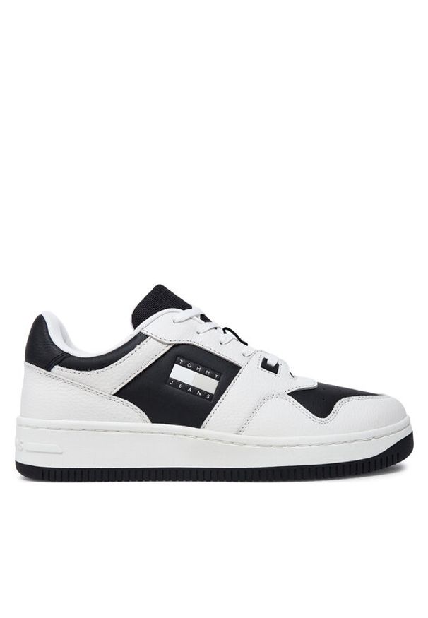 Tommy Jeans Sneakersy Tjm Retro Basket Cupsole Tumble EM0EM01513 Biały. Kolor: biały. Materiał: skóra