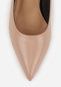 Born2be - Ciemnobeżowe Czółenka na Szpilce z Zapięciem na Sprzączkę Zinavea. Wysokość cholewki: za kolano. Zapięcie: sprzączka. Kolor: beżowy. Obcas: na szpilce. Styl: elegancki, klasyczny #9