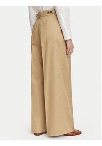 TOMMY HILFIGER - Tommy Hilfiger Spodnie materiałowe Dressing WW0WW50135 Beżowy Wide Leg. Kolor: beżowy. Materiał: bawełna #3
