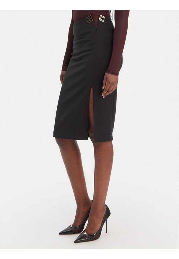Elisabetta Franchi Spódnica ołówkowa GO-147-61E2-V320 Czarny Regular Fit. Kolor: czarny. Materiał: syntetyk
