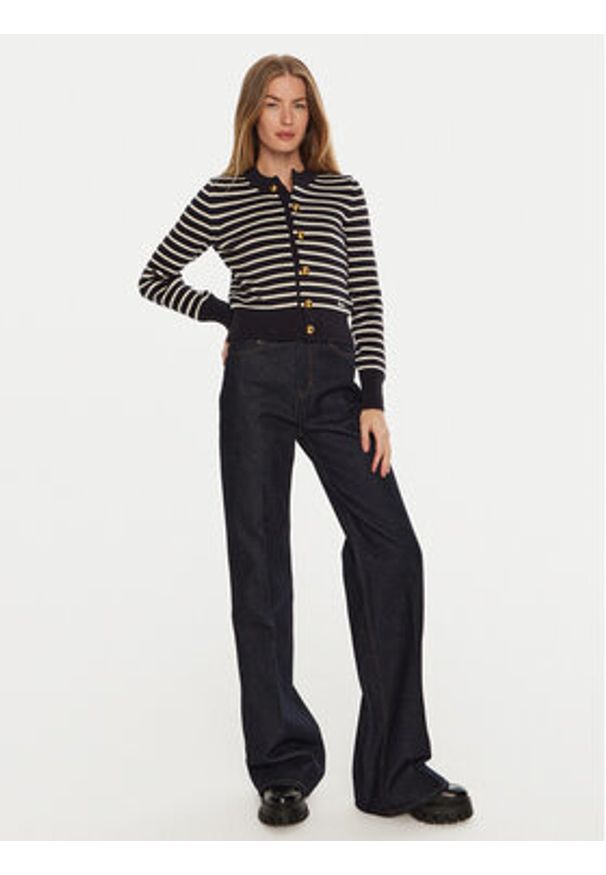 AMI PARIS - AMI Paris Kardigan FKC039KN0061 Granatowy Regular Fit. Kolor: niebieski. Materiał: bawełna