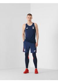 4f - Legginsy funkcyjne męskie Serbia - Tokio 2020. Kolor: niebieski. Materiał: włókno. Sport: fitness