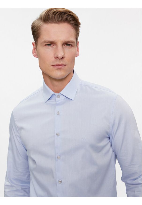 Calvin Klein Koszula K10K108426 Niebieski Slim Fit. Kolor: niebieski. Materiał: bawełna