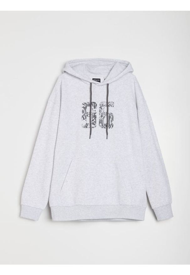 Sinsay - Bluza hoodie - szary. Kolor: szary